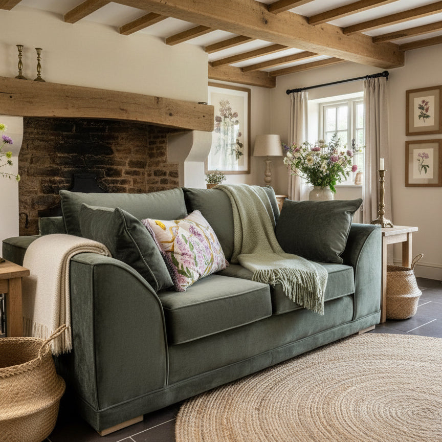 simply HAZEL Irish made Sofa Brigid -  2 seat custom Irish Made sofa in Forest Green (bespoke options available)