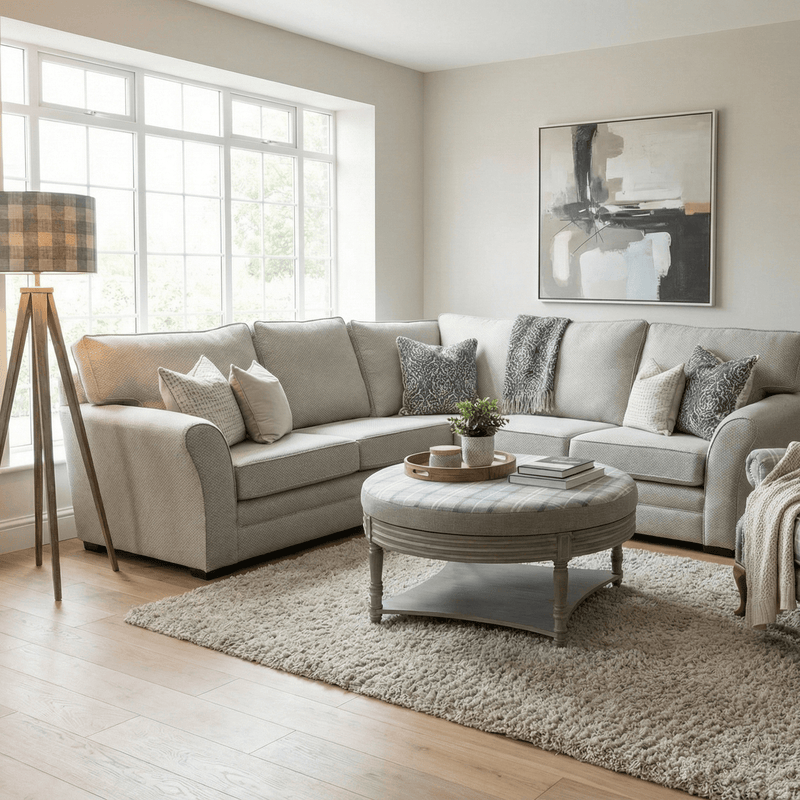 MOLLY CORNER SOFA IN SOOTHING STONE by simply Hazel