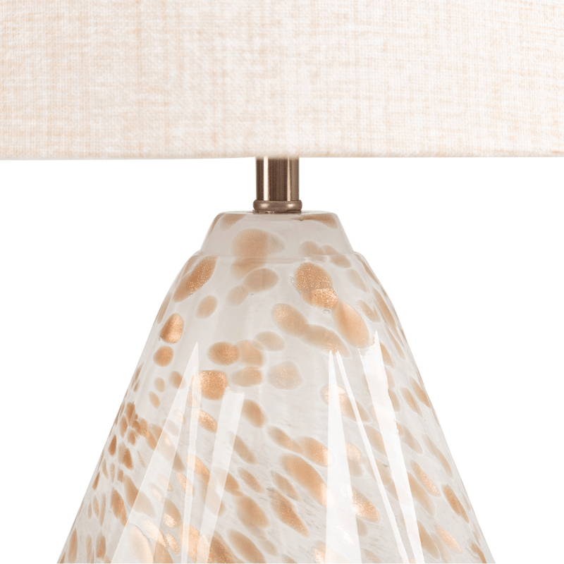 simply HAZEL Lamp 60cm White Glass with Brown Droplets Table Lamp