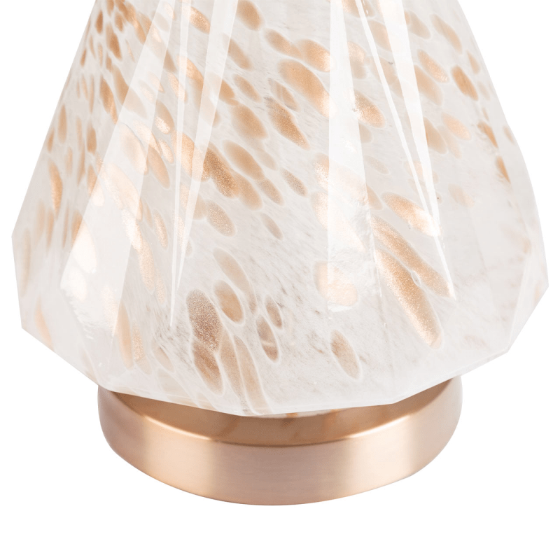 simply HAZEL Lamp 60cm White Glass with Brown Droplets Table Lamp