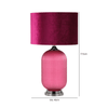 simply HAZEL Lamp 77.5cm Mulberry Purple Pleated Glass Table Lamp with Purple Velvet Shade