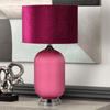 simply HAZEL Lamp 77.5cm Mulberry Purple Pleated Glass Table Lamp with Purple Velvet Shade