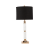 simply HAZEL Lamp 78cm White Marble Table Lamp with Black Shade