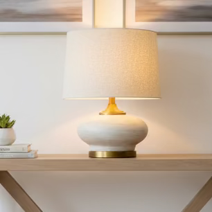 simply HAZEL Lamp CERAMIC CREAM WITH WOOL EFFECT SHADE TABLE LAMP | 55cm by simply Hazel