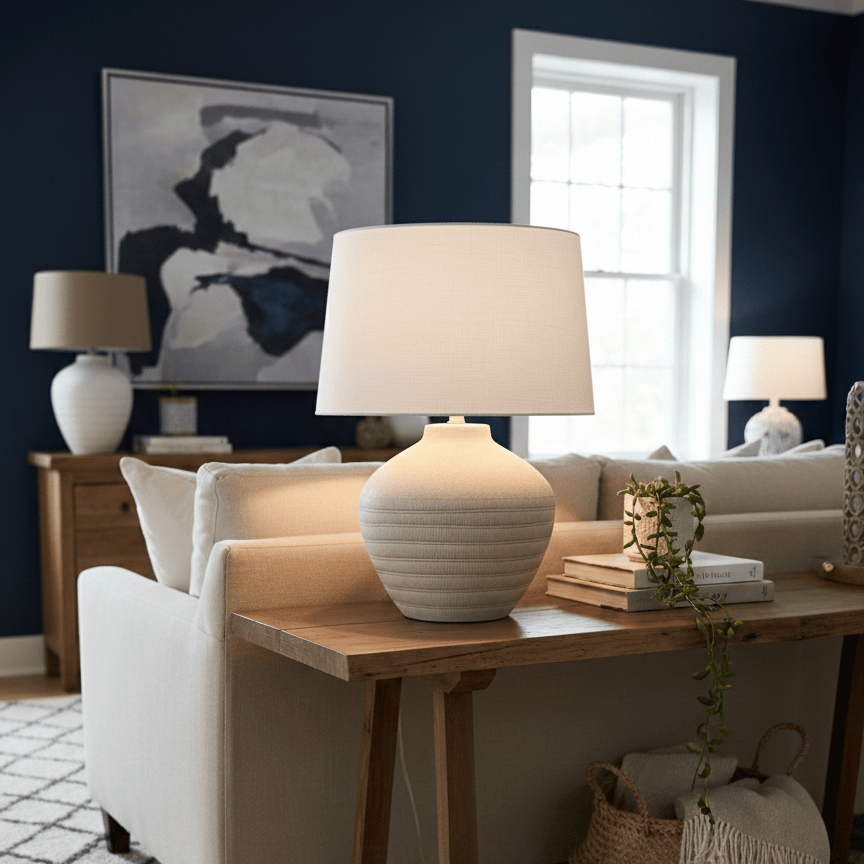 simply HAZEL Lamp CERAMIC WHITE WASH TABLE LAMP
by simply Hazel