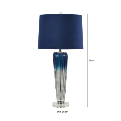 simply HAZEL Lamp Clear and Blue Glass Table Lamp
