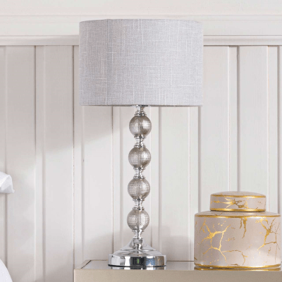 simply HAZEL Lamp Four Ceramic Ball Lamp With Light Grey Shade