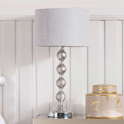 Four Ceramic Ball Lamp With Light Grey Shade
