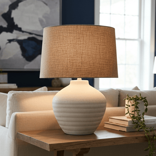 simply HAZEL Lamp Mocha CERAMIC WHITE WASH TABLE LAMP
by simply Hazel