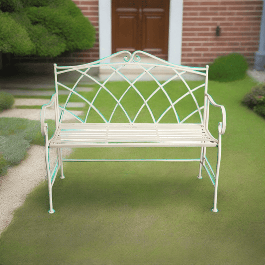 simply HAZEL Metal Garden Bench (Trellis design)
