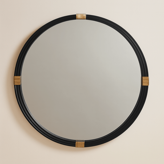 simply HAZEL Mirror Black Wood Mirror by simply Hazel – 90cm