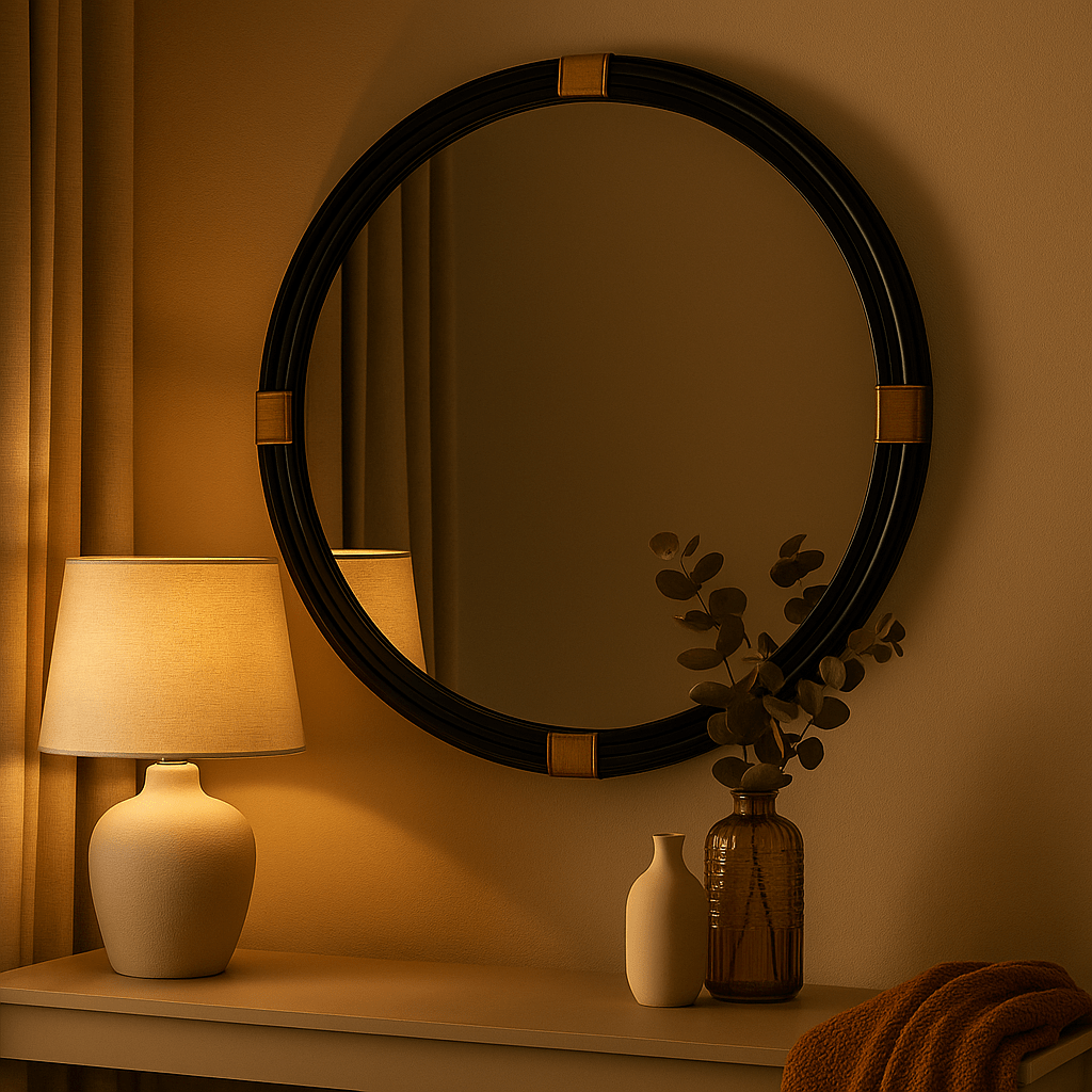 simply HAZEL Mirror BLACK WOOD MIRROR by simply Hazel – 90cm