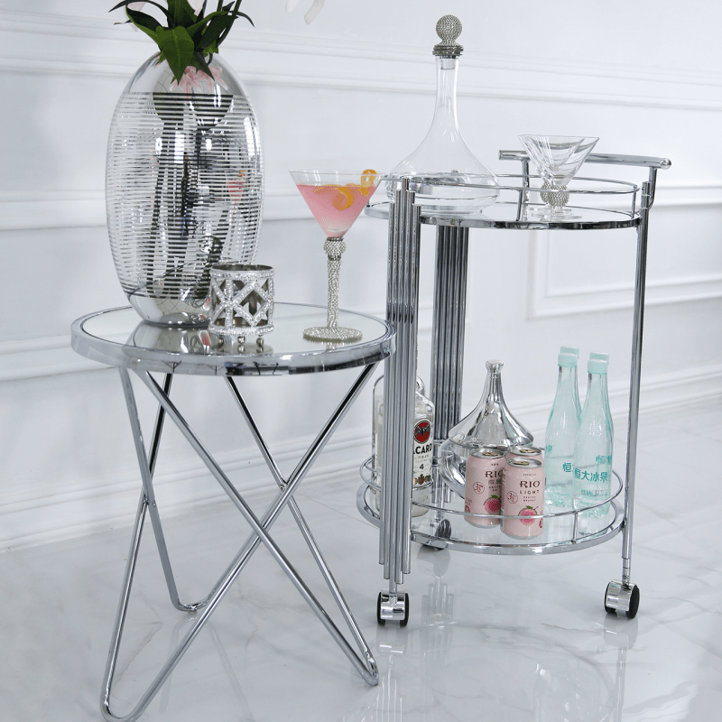 simply HAZEL Occasional Stool Cohen Clear Drinks Trolley
