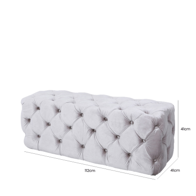 simply HAZEL Ottoman Belle Soft Pink Tufted Bench