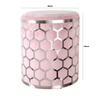 simply HAZEL Ottoman Lattice Blush Pink Round Stool