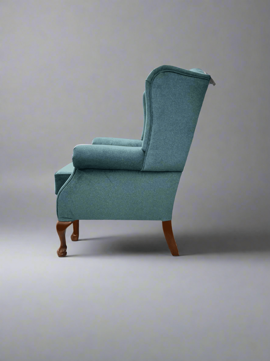 simply HAZEL Queen Anne Chair Queen Anne custom Irish Made wingback armchair in Teal