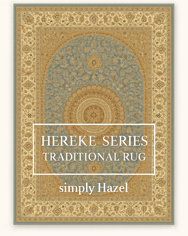 HEREKE SERIES TRADITIONAL RUG – CREAM | RED | GREEN | BLUE (160 x 230cm) by simply Hazel