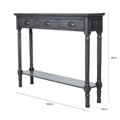 simply HAZEL Table Dalziel Dark Grey Large Console Table