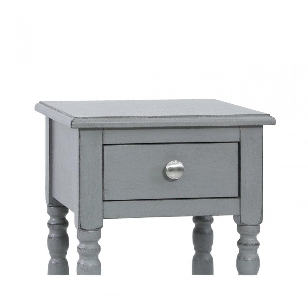 simply HAZEL Table Delta Grey 1 Drawer Side/Lamp Table