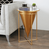 simply HAZEL Table Gold Vortex End Table Mirror