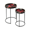 simply HAZEL Table Olin Set of 2 Red and Black Nesting Tables