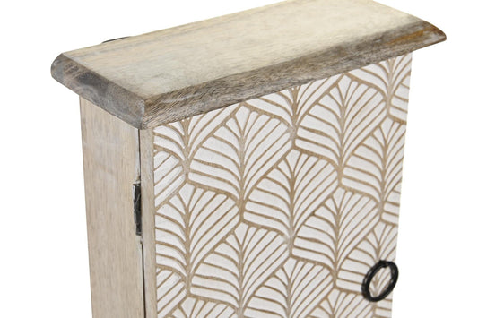 simply HAZEL Urban style Key Storage Cabinet - MANGO CARVED BROWN Box