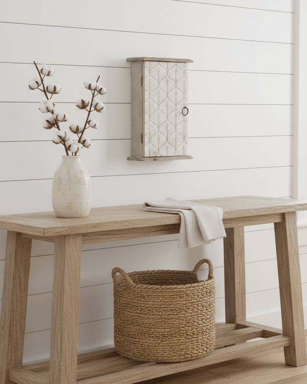 Urban style Key Storage Cabinet - MANGO CARVED BROWN by simply Hazel