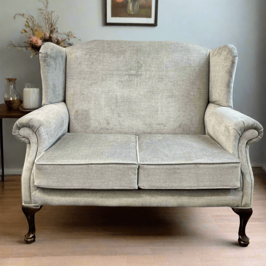 simply HAZEL Wingback Sofa QUEEN Anne 2 seat custom Irish Made wingback sofa in a choice of luxurious fabrics