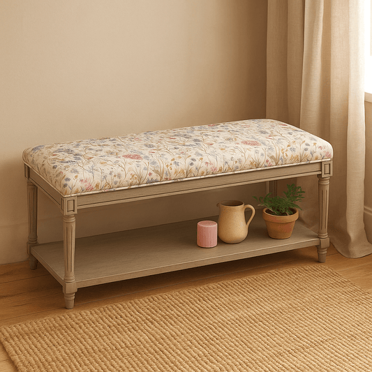simply Hazel x Voyage Maison Voyage Maison Furniture X simply Hazel Custom Matilda Bench – Country Hedgerow Lotus by Voyage Maison