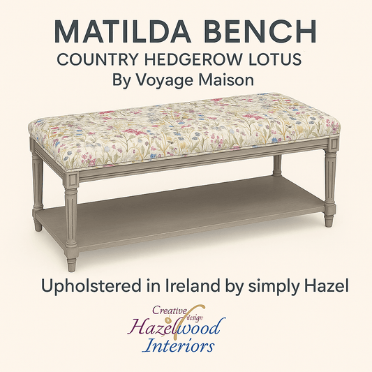 simply Hazel x Voyage Maison Voyage Maison Furniture X simply Hazel Custom Matilda Bench – Country Hedgerow Lotus by Voyage Maison