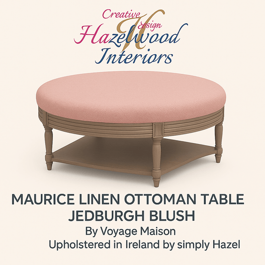 simply Hazel x Voyage Maison Voyage Maison Furniture X simply Hazel Custom Maurice Linen Ottoman Table – Jedburgh Blush by Voyage Maison