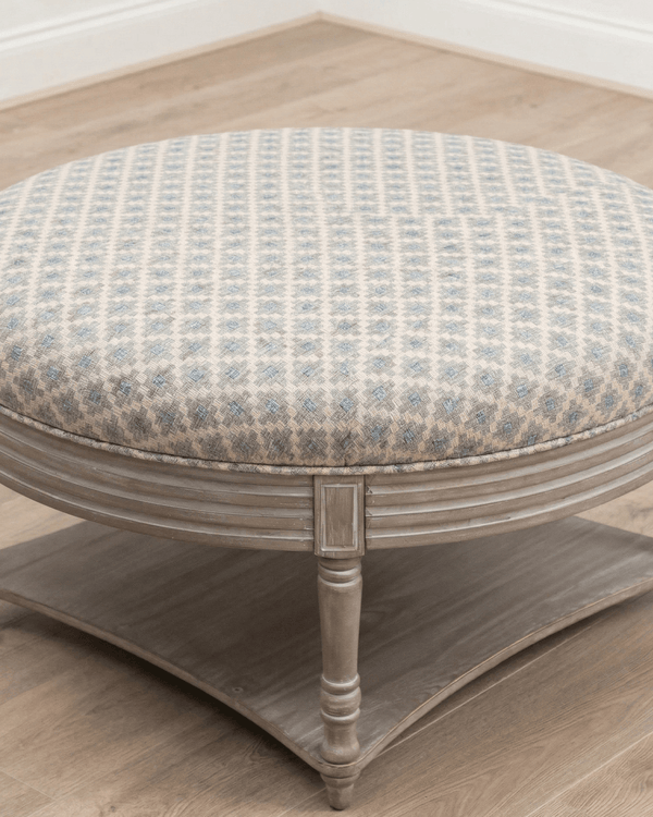 MAURICE STORAGE OTTOMAN IN ELMORE STEEL by simply Hazel x Voyage Maison