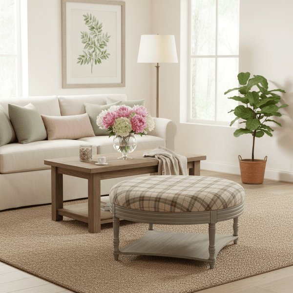 MAURICE STORAGE OTTOMAN IN PAINSWICK BLOSSOM by simply Hazel x Voyage Maison