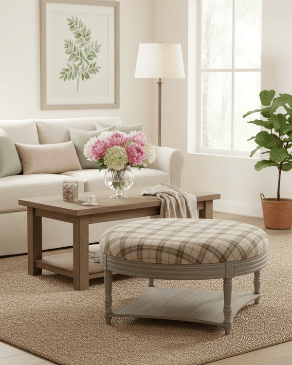 MAURICE STORAGE OTTOMAN IN PAINSWICK BLOSSOM by simply Hazel x Voyage Maison