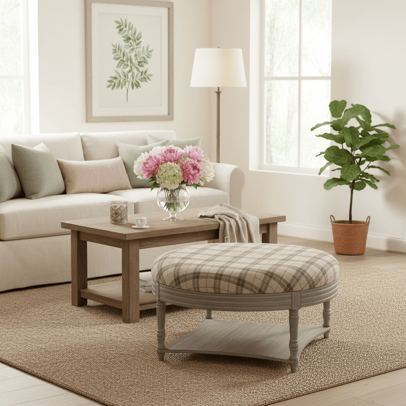 MAURICE STORAGE OTTOMAN IN PAINSWICK BLOSSOM by simply Hazel x Voyage Maison