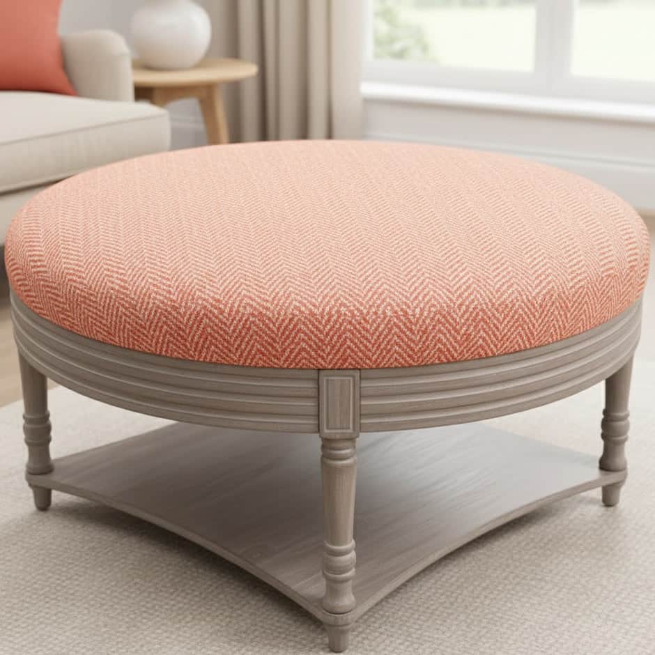 simply Hazel x Voyage Maison Voyage Maison Furniture X simply Hazel Custom 🍊 Voyage Maison Maurice Ottoman Table - Oryx Coral (Custom Upholstered)