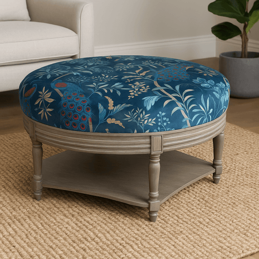 simply Hazel x Voyage Maison Voyage Maison Furniture X simply Hazel Custom Voyage Maison Maurice Ottoman Table – Parvani Batik Velvet by ILIV