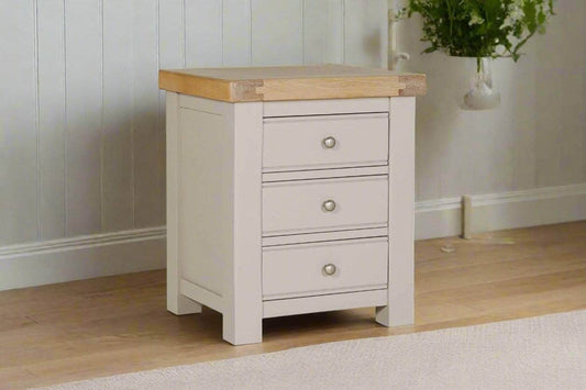 Vida Bedroom Vanities Doune 3 Drawer Bedside Table Taupe