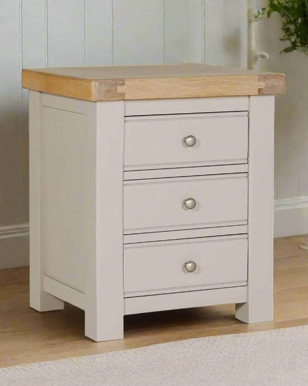 Doune 3 Drawer Bedside Table Taupe