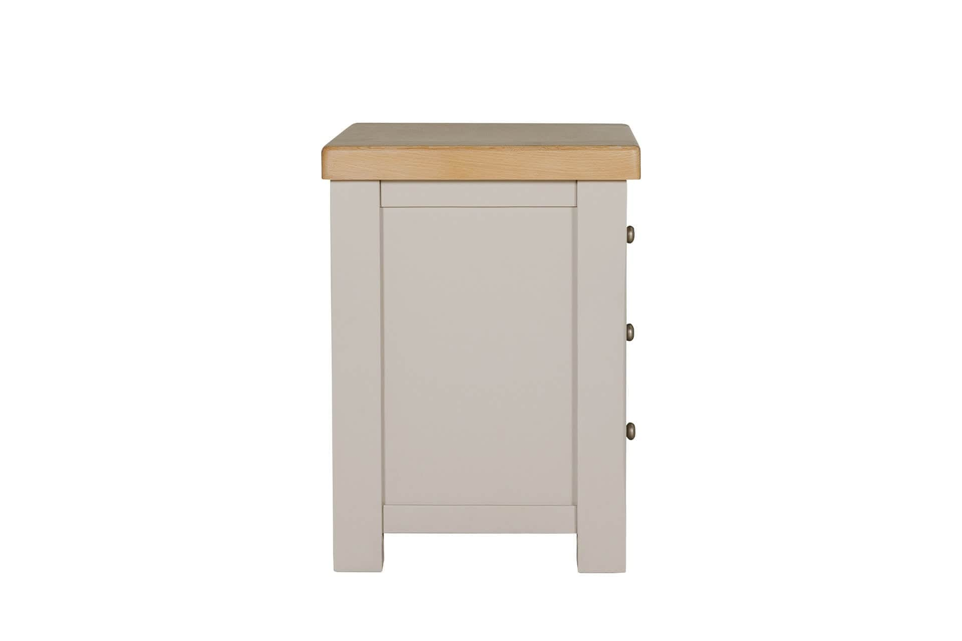 Vida Bedroom Vanities Doune 3 Drawer Bedside Table Taupe