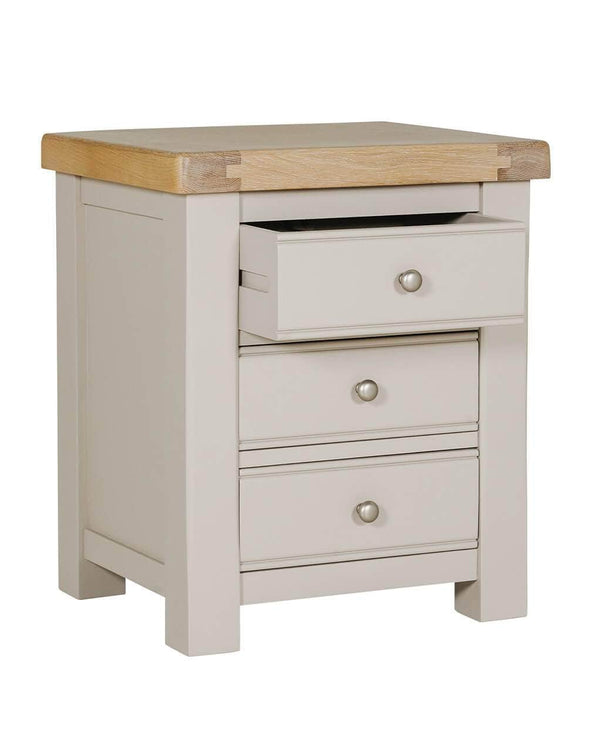 Doune 3 Drawer Bedside Table Taupe