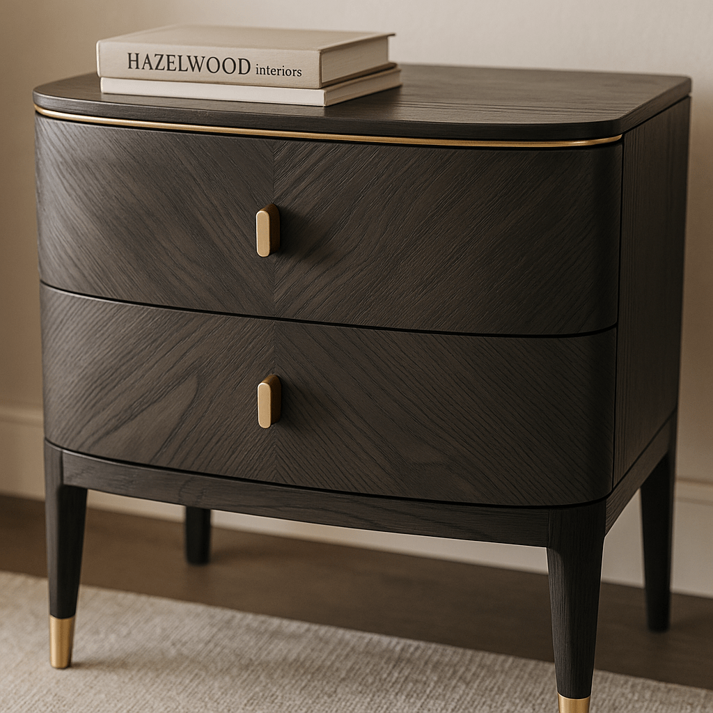 Vida Living Bed Complete DILETTA 2 DRAWER BEDSIDE TABLE Ebony | Ash Wood Veneer by Vida Living