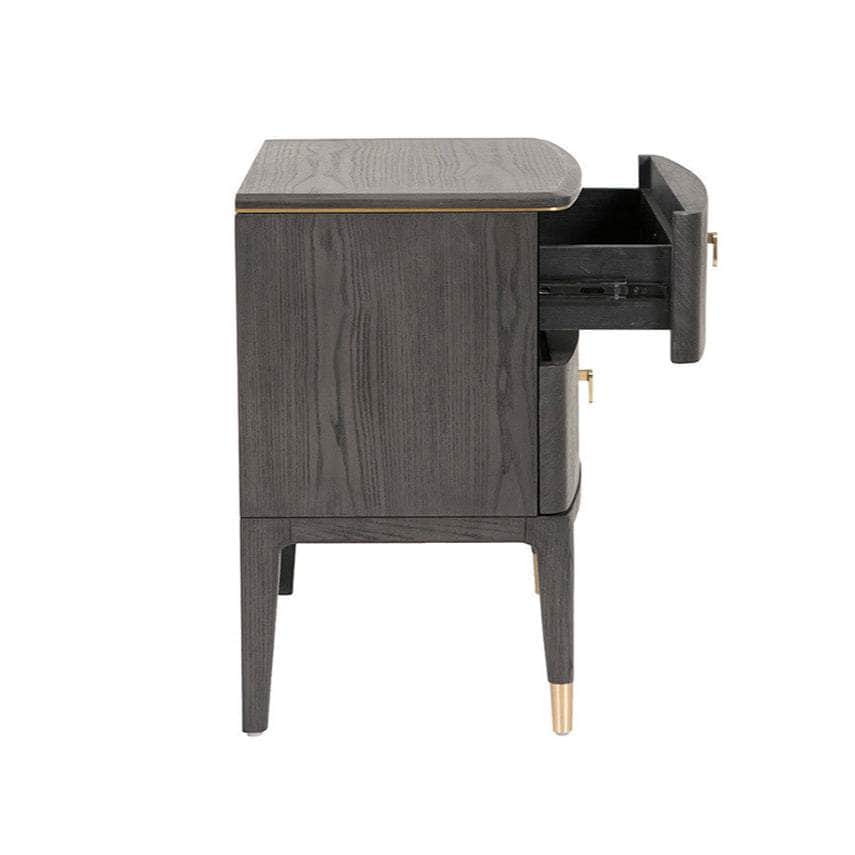 Vida Living Bed Complete DILETTA 2 DRAWER BEDSIDE TABLE Ebony | Ash Wood Veneer by Vida Living