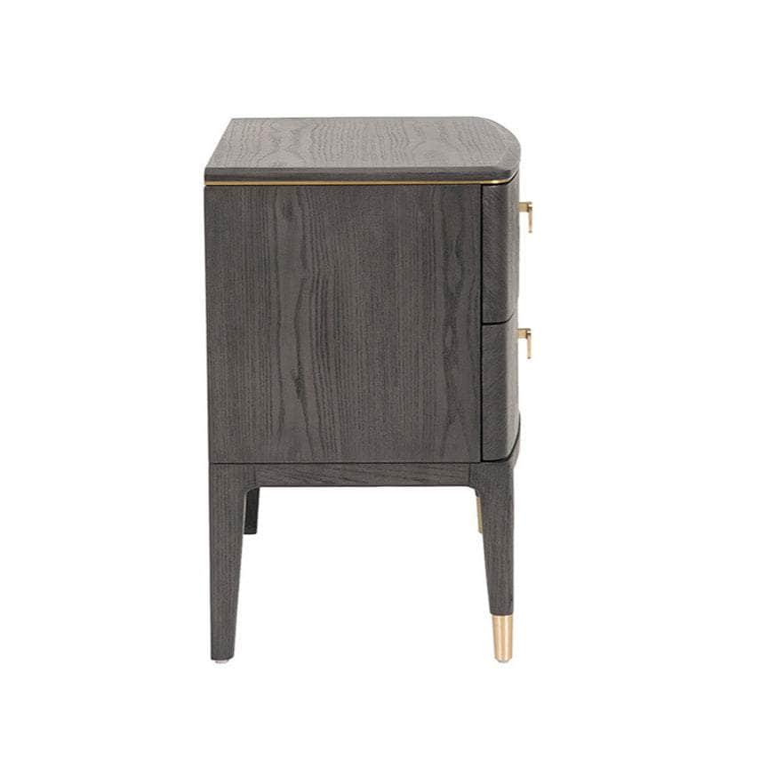 Vida Living Bed Complete DILETTA 2 DRAWER BEDSIDE TABLE Ebony | Ash Wood Veneer by Vida Living