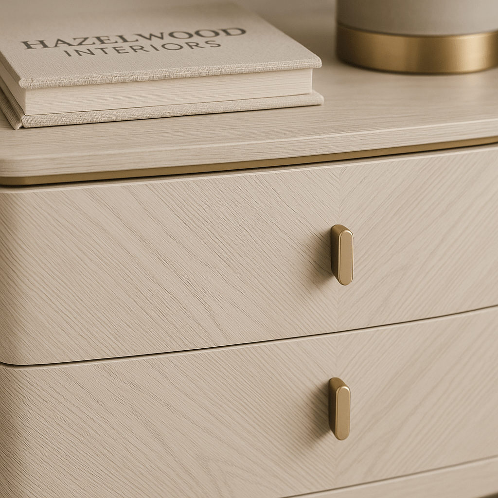 Vida Living Bed Complete DILETTA 2 DRAWER BEDSIDE TABLE Stone | Ash Wood Veneer by Vida Living