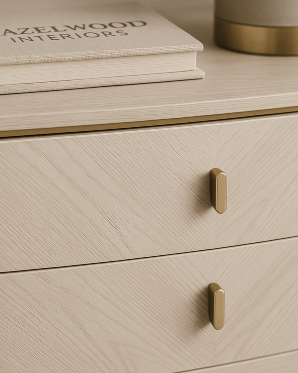 DILETTA 2 DRAWER BEDSIDE TABLE Stone | Ash Wood Veneer by Vida Living