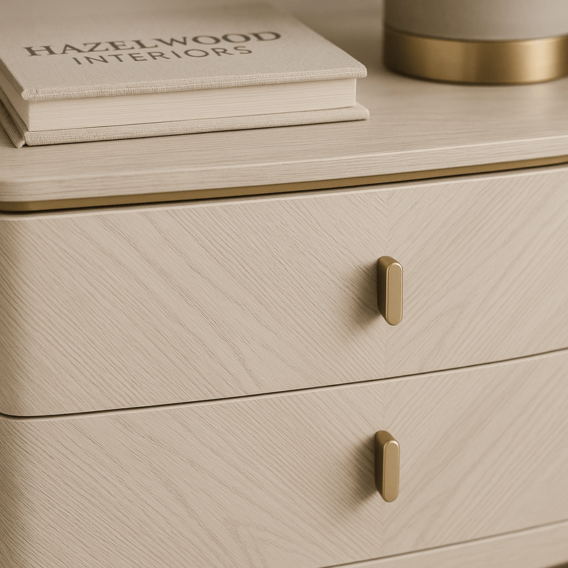 DILETTA 2 DRAWER BEDSIDE TABLE Stone | Ash Wood Veneer by Vida Living