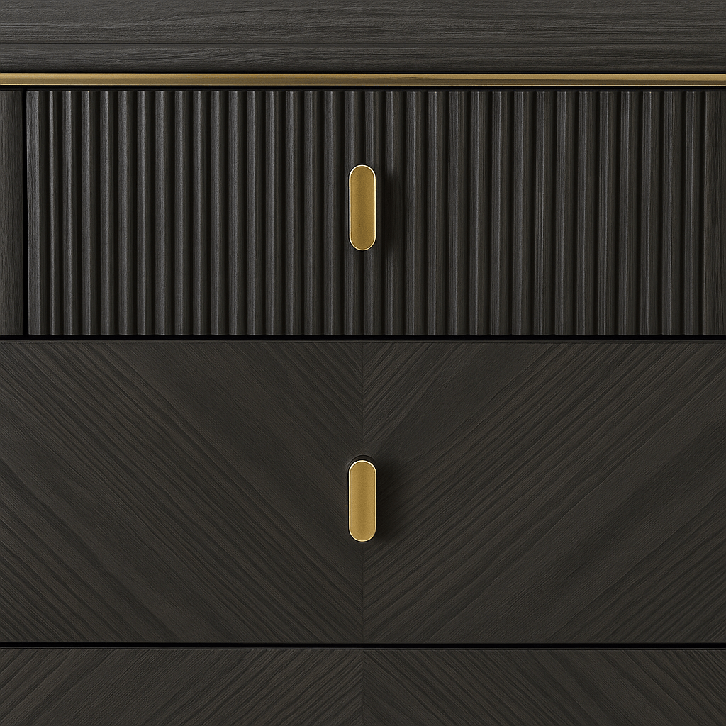 Vida Living Bed Complete DILETTA 7 DRAWER CHEST OF DRAWERS Ebony | Ash Wood Veneer by Vida Living