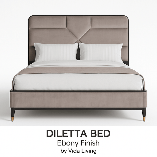 Vida Living Bed Complete DILETTA BED Ebony Finish by Vida Living