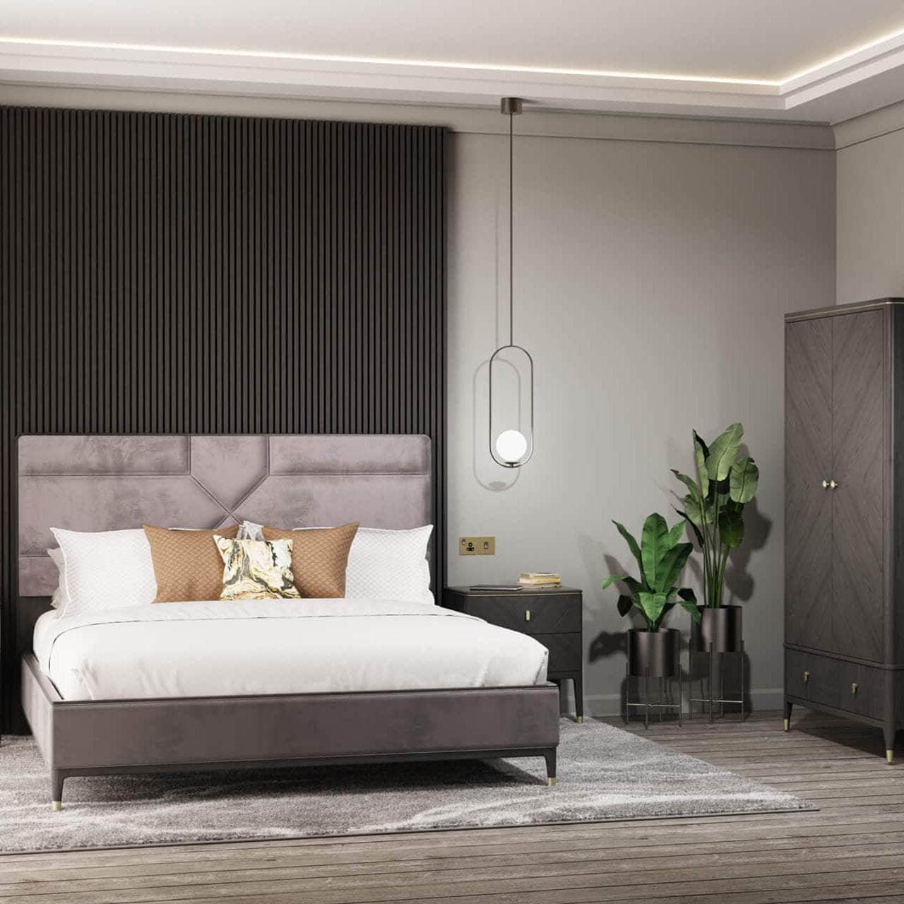 Vida Living Bed Complete DILETTA BED Ebony Finish by Vida Living